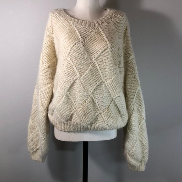 Vintage Lautremont Hand-knit Wool Blend Sweater